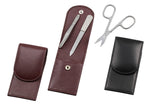 Pocket sized manicure set: 3 pcs., stainless; black