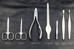 Manicure roll: 7 pcs. stainless; black