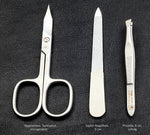 Ppocket sized manicure set: 3 pcs., stainless; cobalt blue