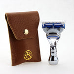 Mini Chrome Fusion Travel Razor & Leather Case