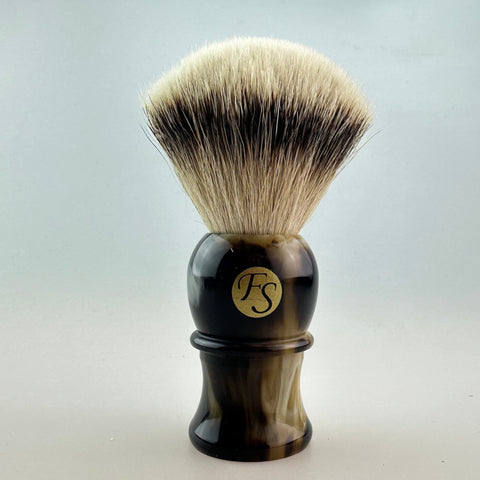 Silvertip badger(bleached tip) hair FAN shape knot 22mm