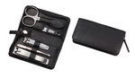 Zippered manicure set: 5 pcs., stainless; black