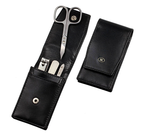 Pocket sized manicure set: 4 pcs., stainless; black