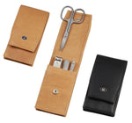 Pocket sized manicure set: 4 pcs., stainless; black