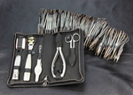 Zippered manicure set: 6 pcs., stainless; black