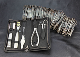 Zippered manicure set: 6 pcs., stainless; black