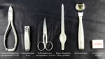 Zippered manicure set: 6 pcs., stainless; black