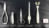 Zippered manicure set: 6 pcs., stainless; black