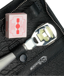 Zippered manicure set: 6 pcs., stainless; black