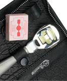 Zippered manicure set: 6 pcs., stainless; black