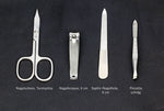 Pocket sized manicure set: 4 pcs., stainless; black
