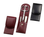 Pocket sized manicure set: 3 pcs., stainless; black