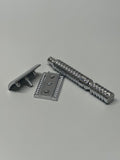 3D Laser Diamond Knurled Handle DE Safety Razor 98A,Aluminium Alloy