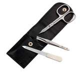 Pocket sized manicure set: 3 pcs., stainless; black