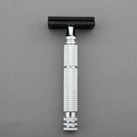 3D Laser Diamond Knurled Handle DE Safety Razor 98A,Aluminium Alloy