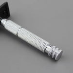3D Laser Diamond Knurled Handle DE Safety Razor 98A,Aluminium Alloy