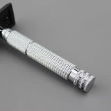 3D Laser Diamond Knurled Handle DE Safety Razor 98A,Aluminium Alloy