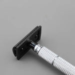 3D Laser Diamond Knurled Handle DE Safety Razor 98A,Aluminium Alloy