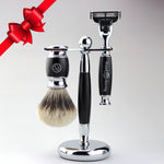 BLACK MODERN FINEST BADGER SHAVING SET