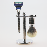 3-Piece Pure Badger Shaving Set(Gun Metal)