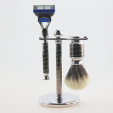 3-Piece Pure Badger Shaving Set(Gun Metal)