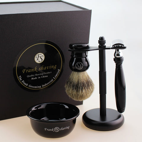ELEGANT BLACK STARTER PURE BADGER SHAVING GIFT SET