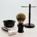 ELEGANT BLACK STARTER PURE BADGER SHAVING GIFT SET